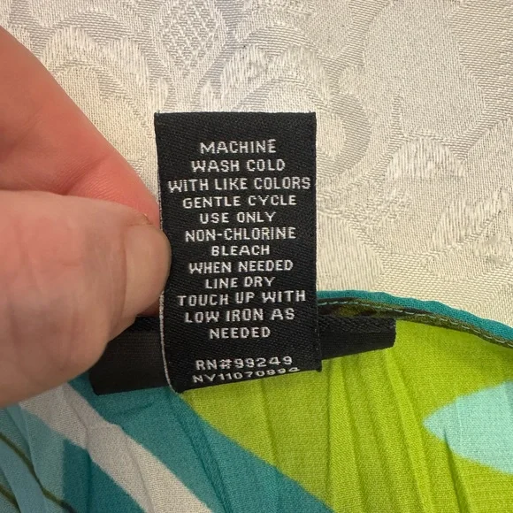 Maggie Barnes Plus 4X 30/32W Chiffon Striped Lace Sequin Peplum Blouse Pleats - Picture 4 of 8